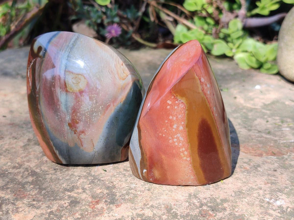 Polished Polychrome Jasper Standing Display Pieces x 6 From Androka, Madagascar - Toprock Gemstones and Minerals 