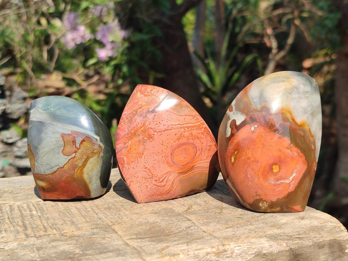 Polished Polychrome Jasper Standing Display Pieces x 6 From Androka, Madagascar - Toprock Gemstones and Minerals 