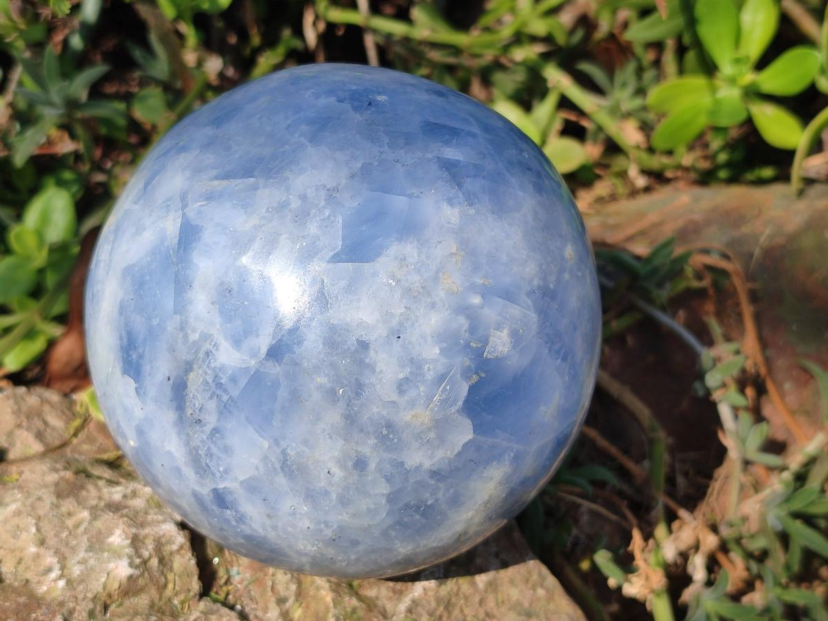 Polished Large Blue Calcite Sphere x 1 From Madagascar - Toprock Gemstones and Minerals 