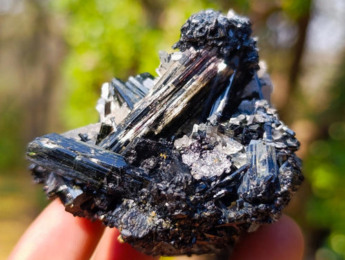 Natural Schorl Black Tourmaline Specimens x 6 From Erongo, Namibia - Toprock Gemstones and Minerals 