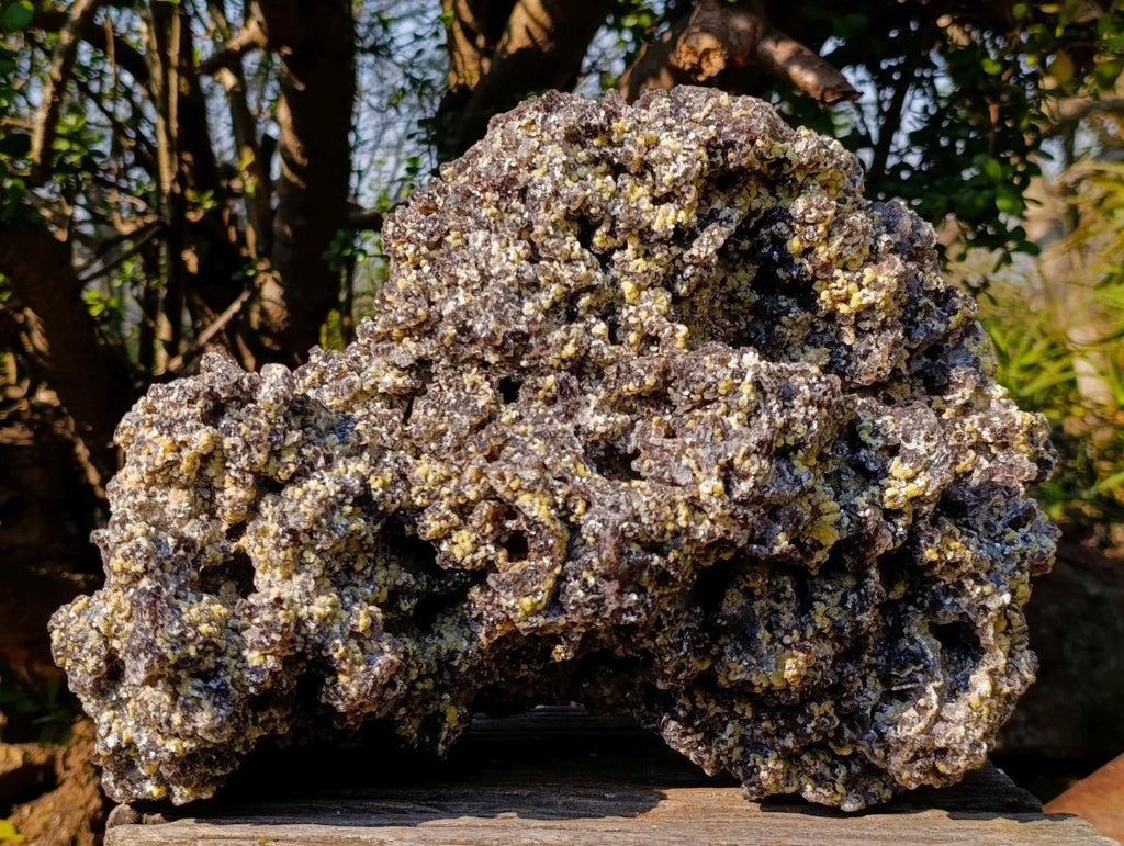 Natural XXL Smokey Fluorite Specimen with Yellow Muscovite Mica and Hyalite Opal x 1 From Erongo, Namibia - Toprock Gemstones and Minerals 