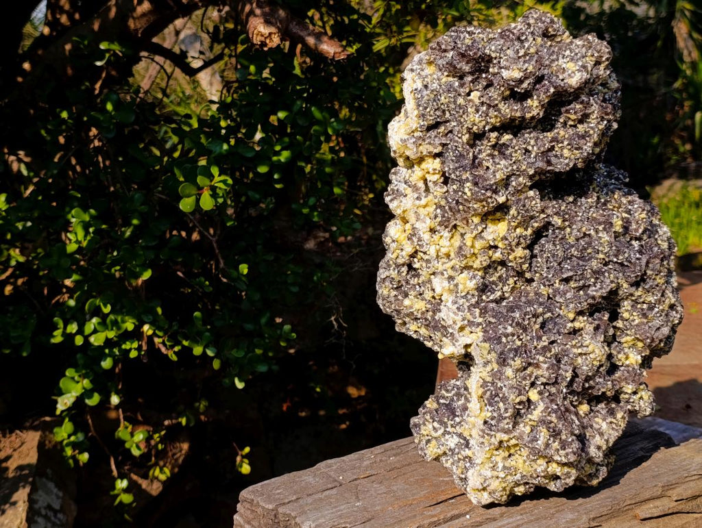 Natural XXL Smokey Fluorite Specimen with Yellow Muscovite Mica and Hyalite Opal x 1 From Erongo, Namibia - Toprock Gemstones and Minerals 
