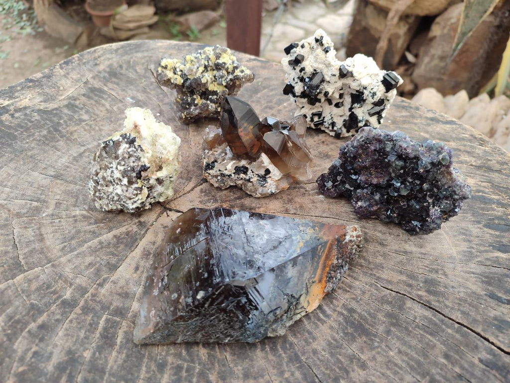 Natural Mix of Mineral Specimens x 6 From Erongo, Namibia - Toprock Gemstones and Minerals 