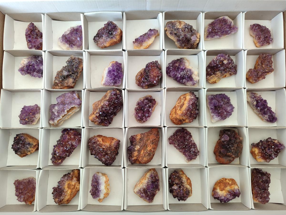Natural Dark Purple Amethyst Clusters x 35 From Boekenhouthoek, South Africa - Toprock Gemstones and Minerals 