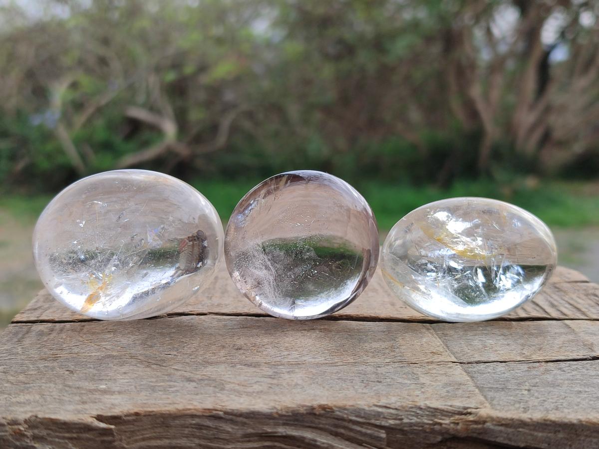 Polished Rock Crystal Galets x 24 From Amoron’i Mania, Madagascar - Toprock Gemstones and Minerals 