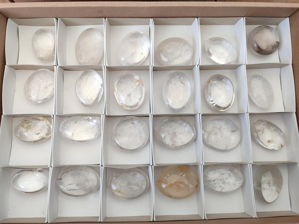 Polished Rock Crystal Galets x 24 From Amoron’i Mania, Madagascar - Toprock Gemstones and Minerals 