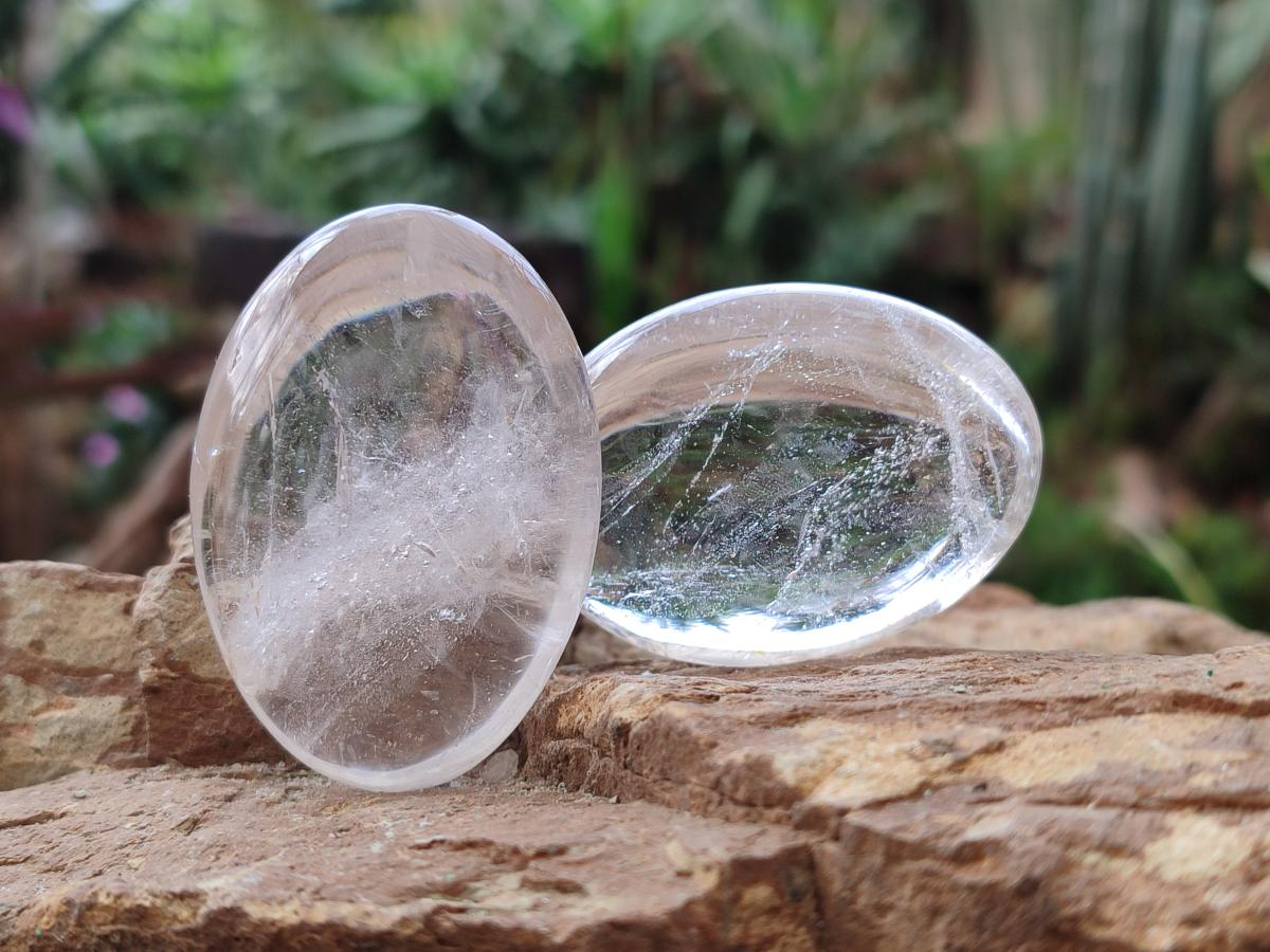 Polished Rock Crystal Galets x 24 From Amoron’i Mania, Madagascar - Toprock Gemstones and Minerals 