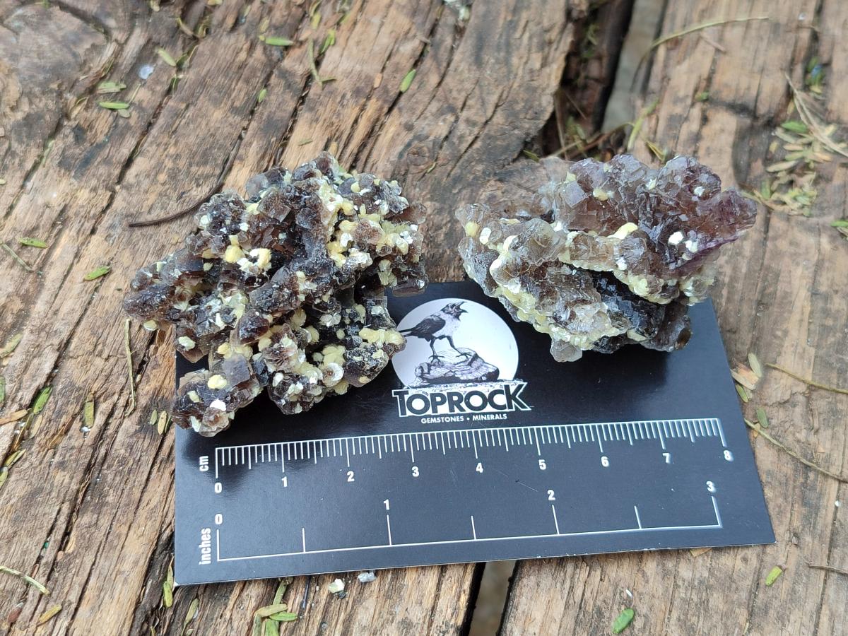 Natural Smokey Fluorite Specimens with Yellow Muscovite Mica x 35 From Erongo, Namibia - Toprock Gemstones and Minerals 