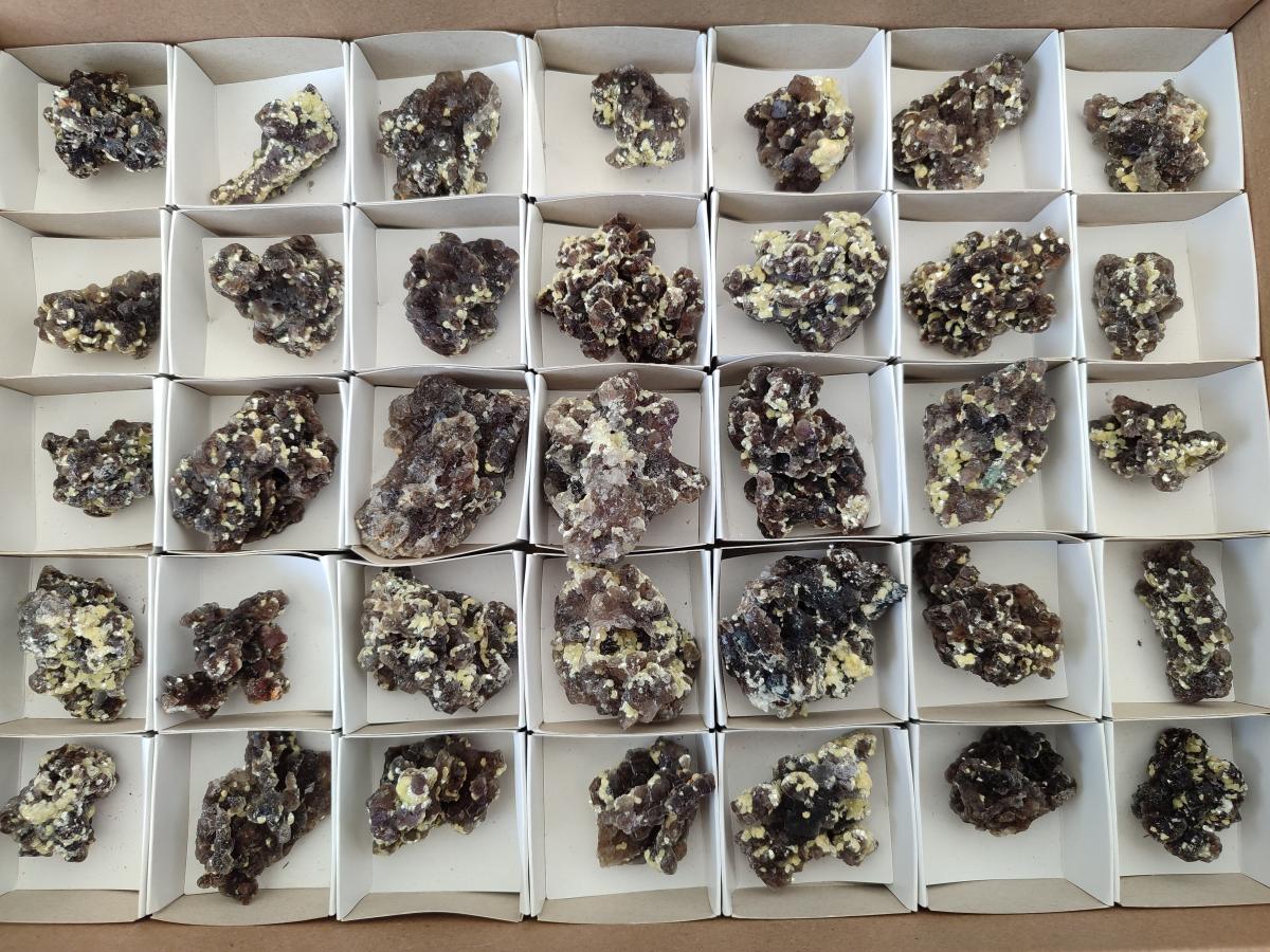 Natural Smokey Fluorite Specimens with Yellow Muscovite Mica x 35 From Erongo, Namibia - Toprock Gemstones and Minerals 