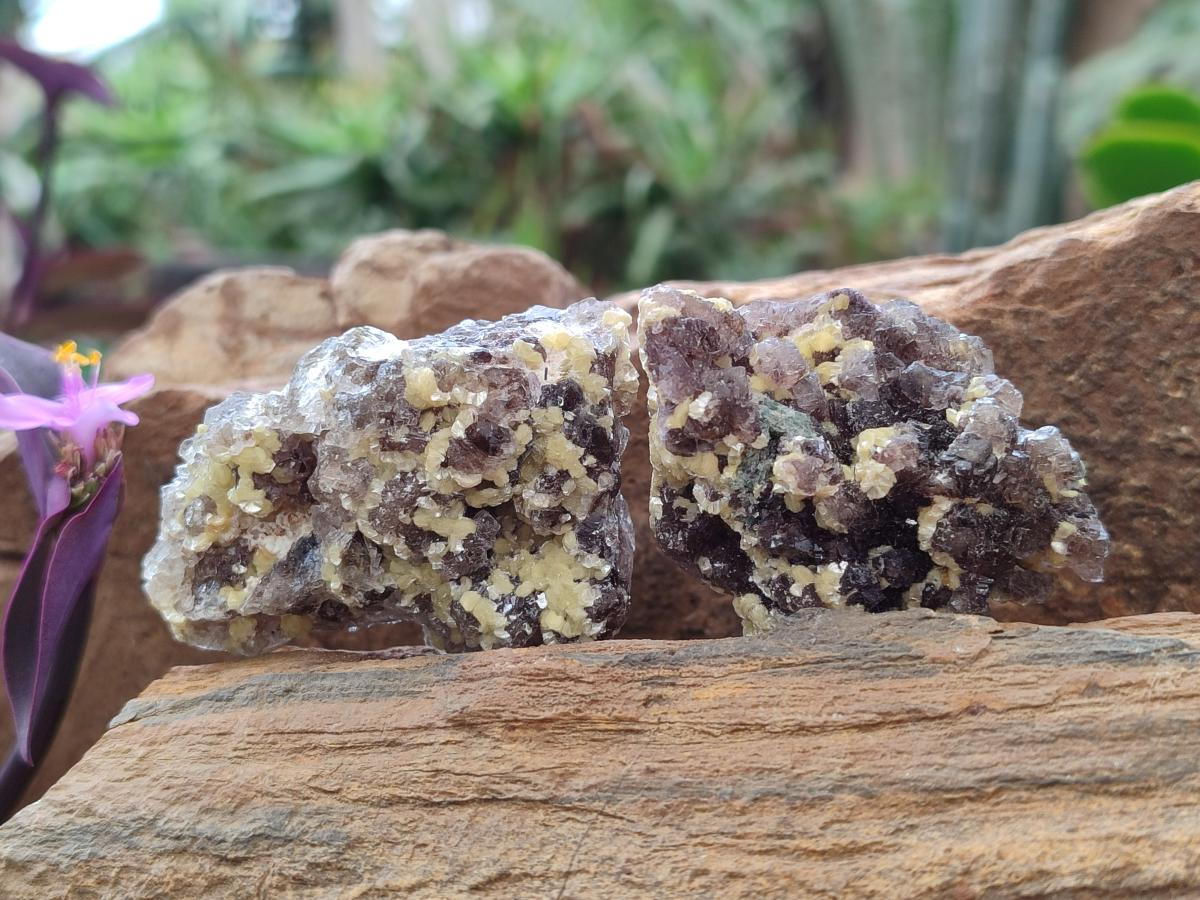 Natural Smokey Fluorite Specimens with Yellow Muscovite Mica x 35 From Erongo, Namibia - Toprock Gemstones and Minerals 