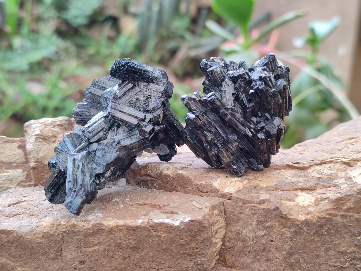 Natural Schorl Black Tourmaline Specimens x 12 From Erongo, Namibia - Toprock Gemstones and Minerals 