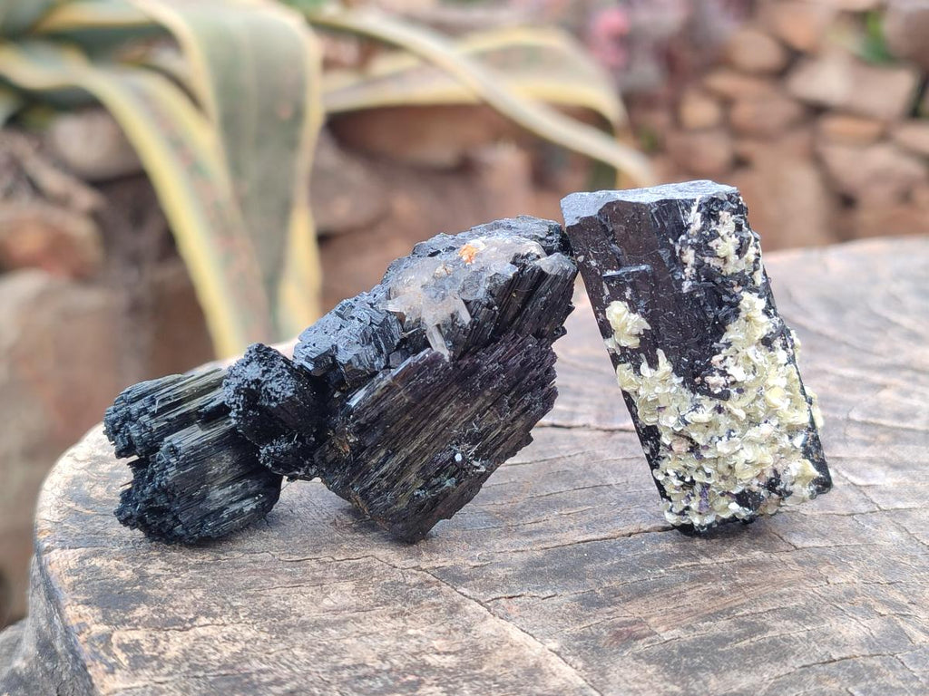 Natural Schorl Black Tourmaline Specimens x 12 From Erongo, Namibia - Toprock Gemstones and Minerals 