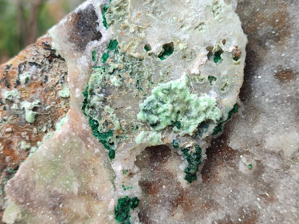 Natural Large Drusy Coated Dolomite Specimen with Malachite and Dufftite x 1 From Lupoto Mine, Congo - Toprock Gemstones and Minerals 