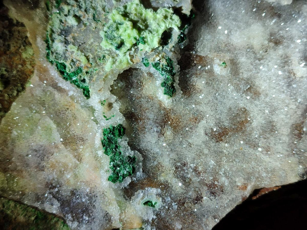 Natural Large Drusy Coated Dolomite Specimen with Malachite and Dufftite x 1 From Lupoto Mine, Congo - Toprock Gemstones and Minerals 