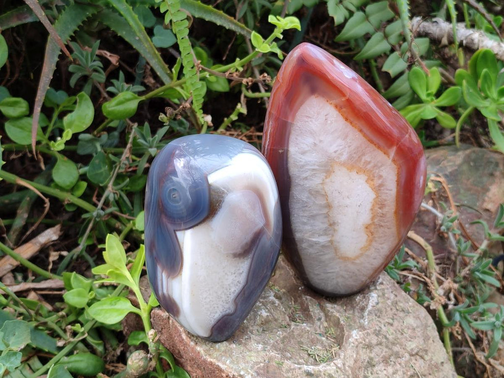 Polished Red Shashe River Agate Standing Display Pieces x 2 From Shashe River, Zimbabwe - Toprock Gemstones and Minerals 