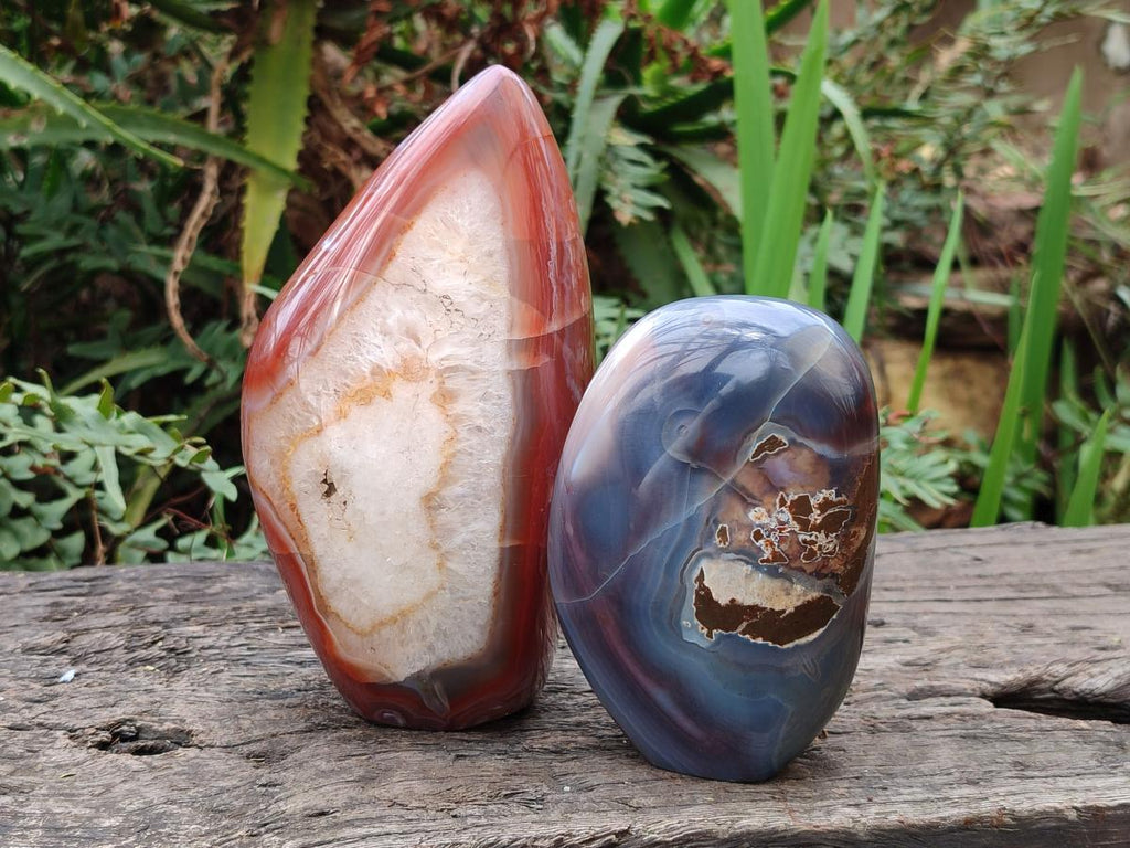 Polished Red Shashe River Agate Standing Display Pieces x 2 From Shashe River, Zimbabwe - Toprock Gemstones and Minerals 