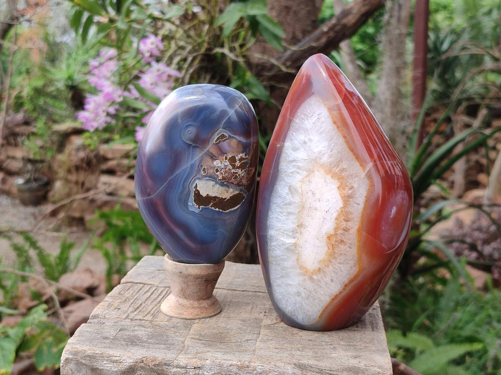 Polished Red Shashe River Agate Standing Display Pieces x 2 From Shashe River, Zimbabwe - Toprock Gemstones and Minerals 