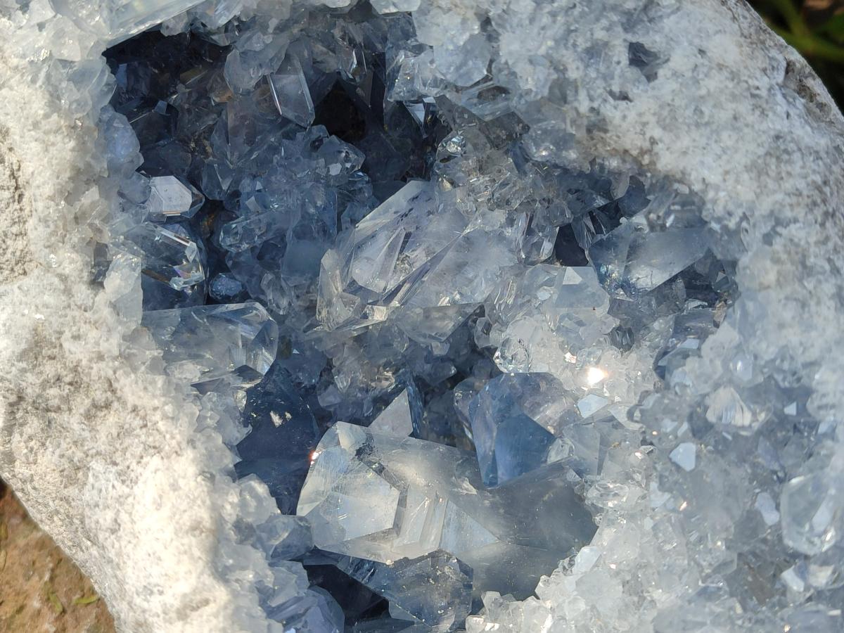 Natural XL Blue Celestite Geode Specimen x 1 From Sakoany, Madagascar - Toprock Gemstones and Minerals 