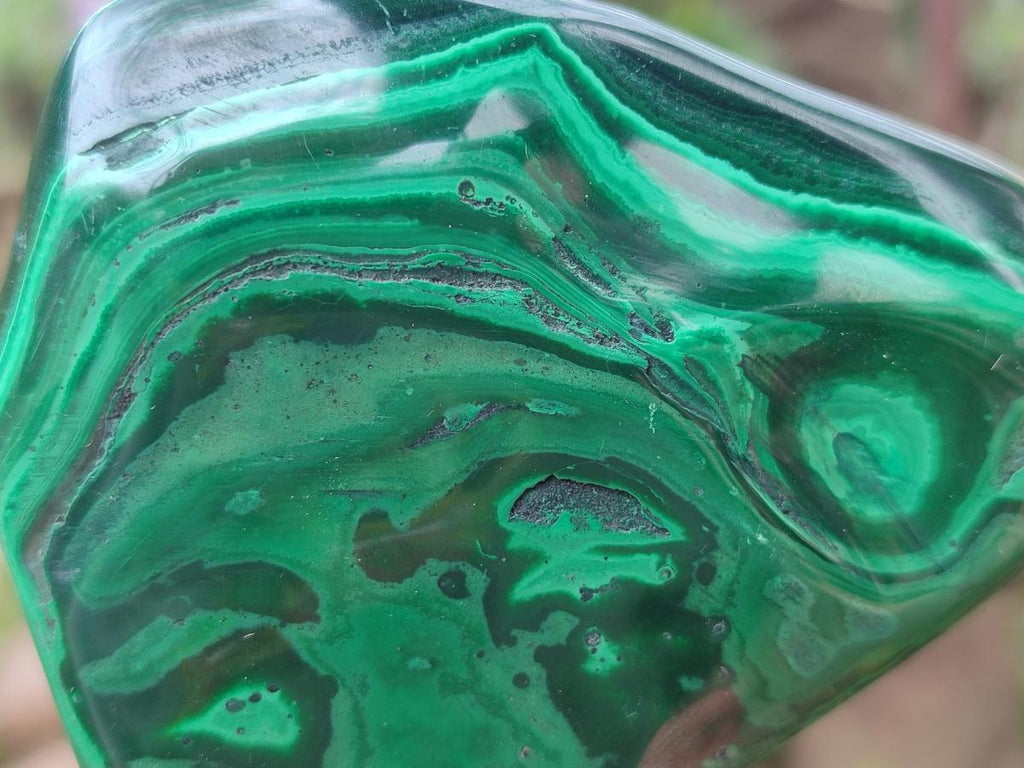 Polished Flower Banded Malachite Free Forms x 6 From Congo - Toprock Gemstones and Minerals 