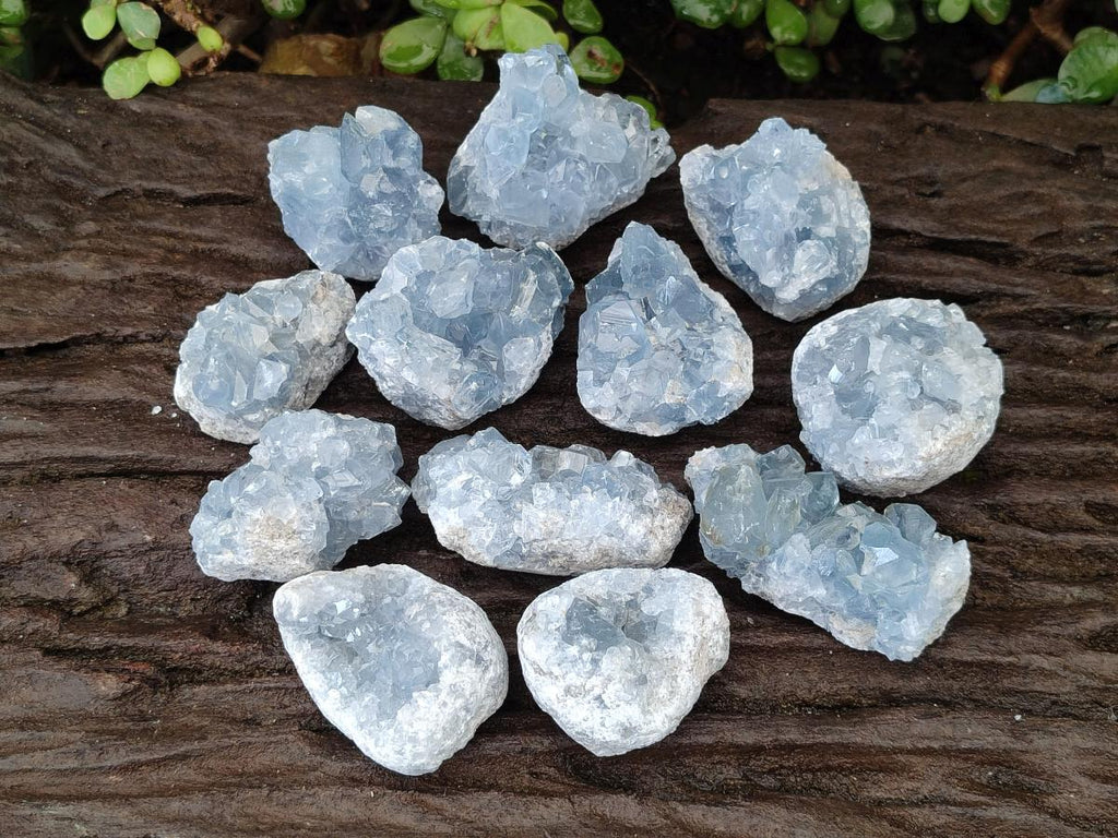 Natural Blue Celestite Specimens x 12 From Sakoany, Madagascar - Toprock Gemstones and Minerals 