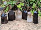 Polished Dark Morion Smokey Quartz Crystals x 6 From Madagascar - Toprock Gemstones and Minerals 
