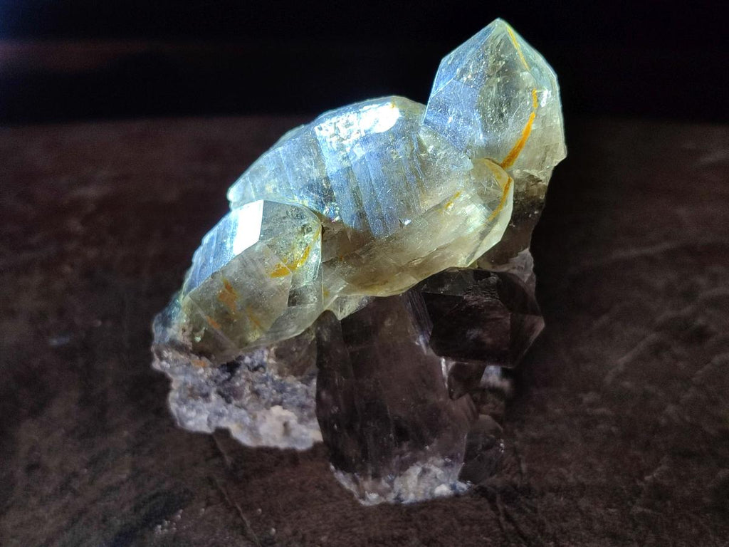 Natural Smokey Quartz Crystals with Associated Minerals x 12 From Erongo, Namibia - Toprock Gemstones and Minerals 