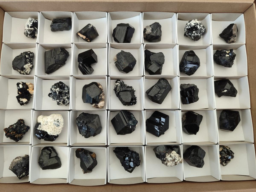 Natural Schorl Black Tourmaline Specimens x 35 From Erongo, Namibia - Toprock Gemstones and Minerals 