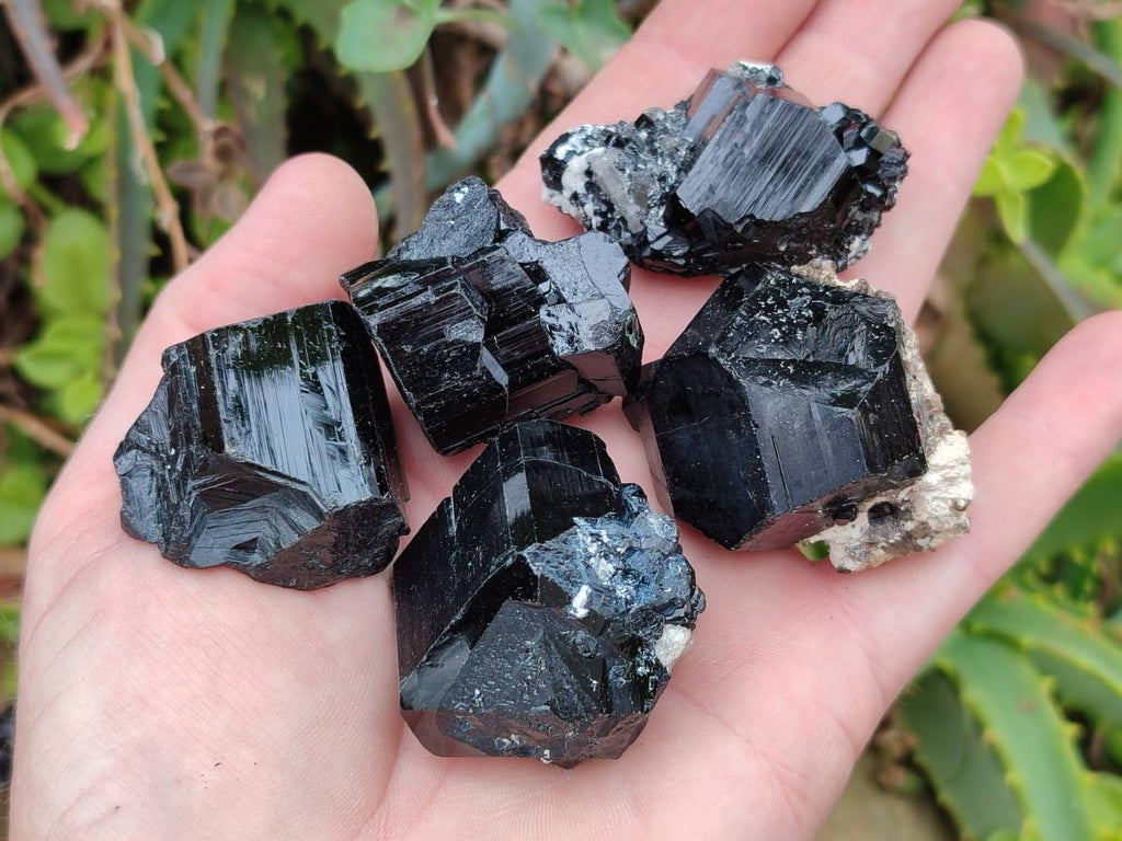 Natural Schorl Black Tourmaline Specimens x 35 From Erongo, Namibia - Toprock Gemstones and Minerals 