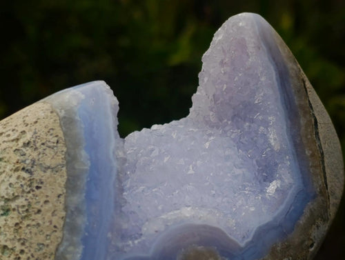 Polished and Natural Large Blue Lace Agate Standing Display Piece x 1 From Nsanje, Malawi - Toprock Gemstones and Minerals 