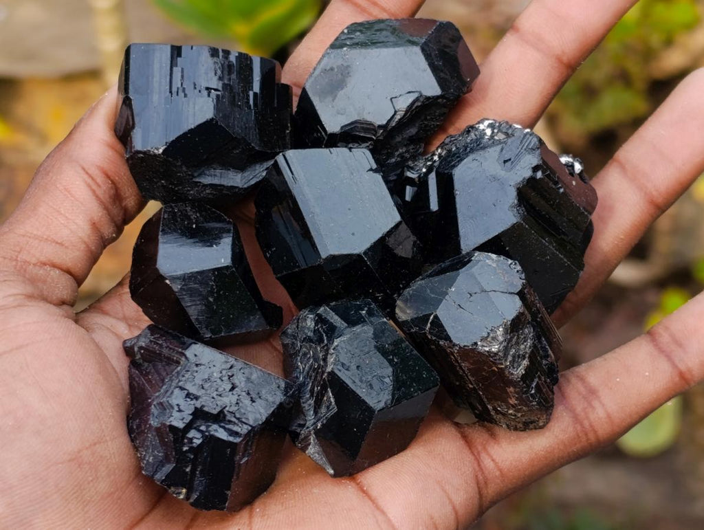 Natural Schorl Black Tourmaline Crystal Specimens x 70 From Erongo, Namibia - Toprock Gemstones and Minerals 