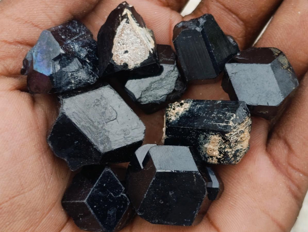 Natural Schorl Black Tourmaline Crystal Specimens x 70 From Erongo, Namibia - Toprock Gemstones and Minerals 