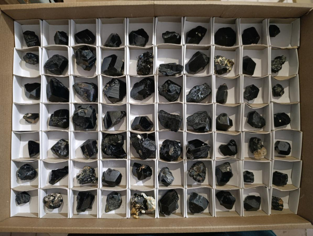 Natural Schorl Black Tourmaline Crystal Specimens x 70 From Erongo, Namibia - Toprock Gemstones and Minerals 