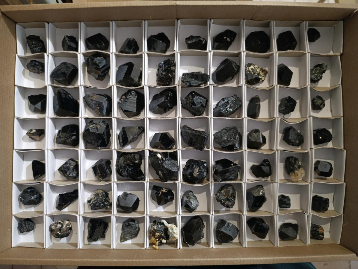 Natural Schorl Black Tourmaline Crystal Specimens x 70 From Erongo, Namibia - Toprock Gemstones and Minerals 