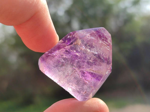 Polished Window Amethyst Crystals x 12 From Akansobe, Madagascar - Toprock Gemstones and Minerals 