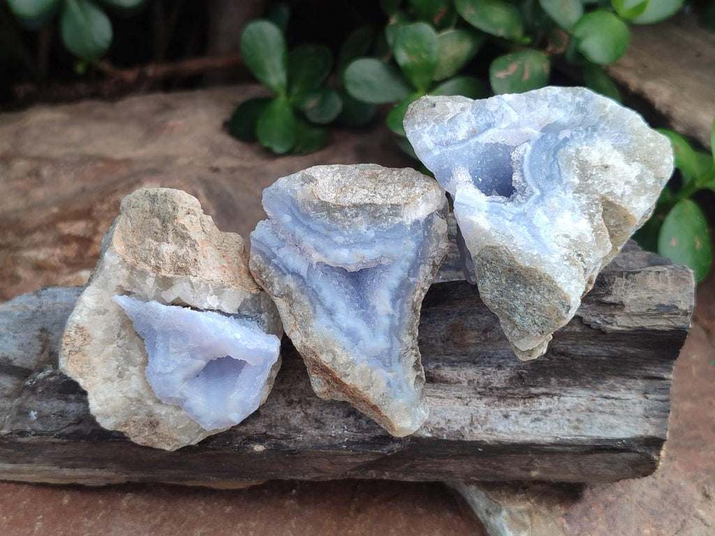 Natural Blue Lace Agate Specimens x 35 From Nsanje, Malawi - Toprock Gemstones and Minerals 