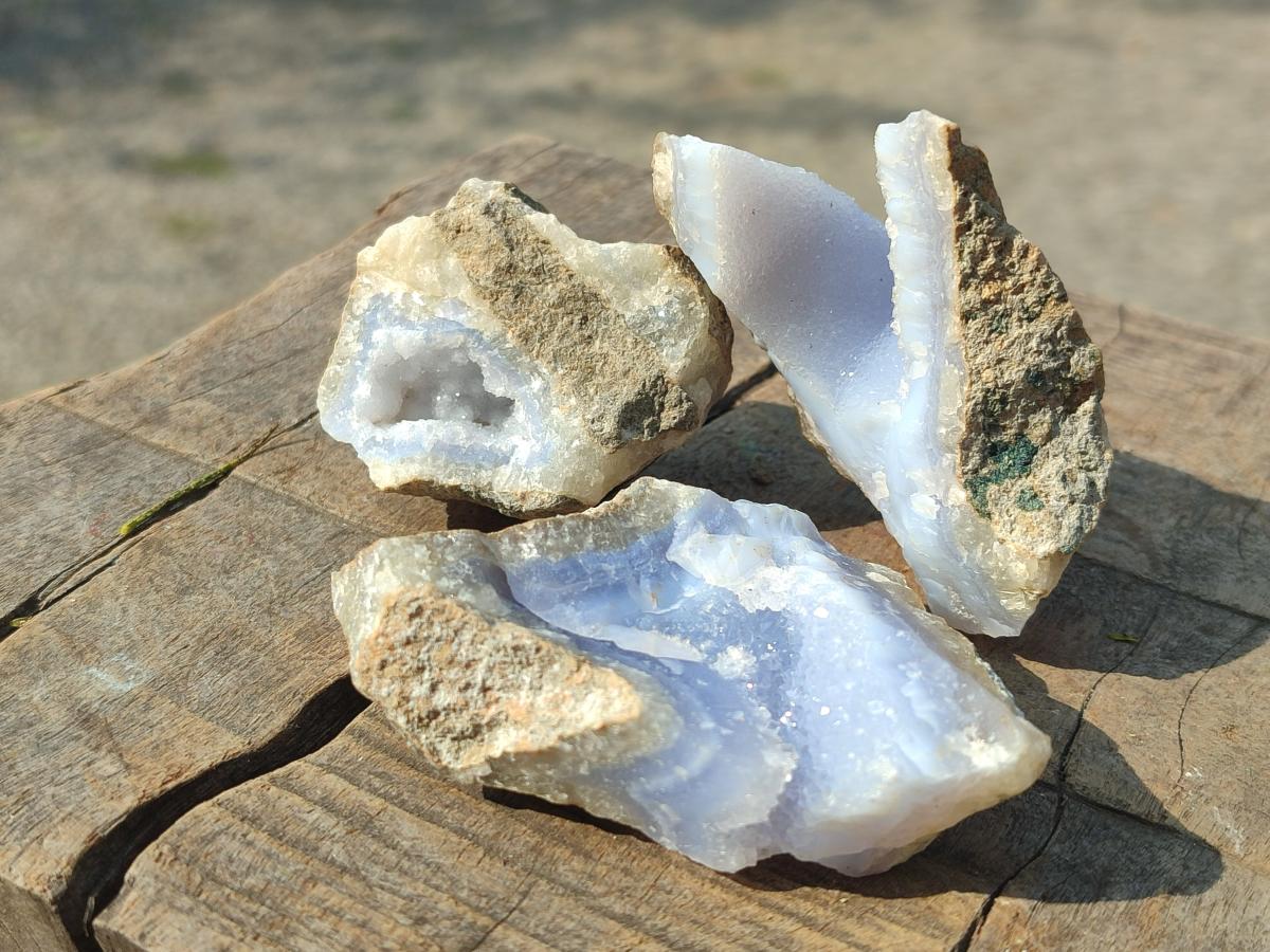 Natural Blue Lace Agate Specimens x 35 From Nsanje, Malawi - Toprock Gemstones and Minerals 