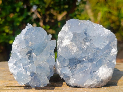 Natural Blue Celestite Specimens x 6 From Sakoany, Madagascar - Toprock Gemstones and Minerals 