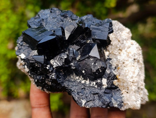 Natural Schorl Black Tourmaline Specimens with Feldspar x 2 From Erongo, Namibia - Toprock Gemstones and Minerals 