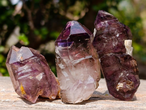 Natural Skeletal Smokey Window Amethyst Crystals x 24 From Chiredzi, Zimbabwe - Toprock Gemstones and Minerals 