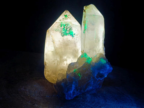 Natural Large Smokey Quartz Crystals with Hyalite Opal and Schorl Black Tourmaline x 4 From Erongo, Namibia - Toprock Gemstones and Minerals 