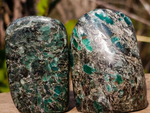Polished Emerald Mica 'Mutokolite' Standing Display Pieces x 6 From Mutoko, Zimbabwe - Toprock Gemstones and Minerals 