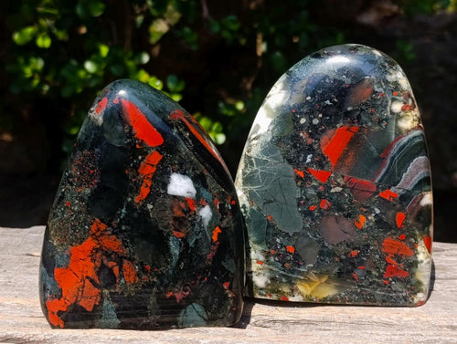 Polished Bloodstone Standing Display Pieces x 2 From Swaziland - Toprock Gemstones and Minerals 