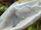 Polished and Natural Blue Lace Agate Free Forms and Standing Display Pieces x 4 From Nsanje, Malawi - Toprock Gemstones and Minerals 