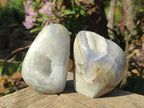 Polished and Natural Blue Lace Agate Free Forms and Standing Display Pieces x 4 From Nsanje, Malawi - Toprock Gemstones and Minerals 