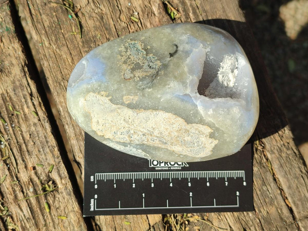 Polished and Natural Blue Lace Agate Free Forms and Standing Display Pieces x 4 From Nsanje, Malawi - Toprock Gemstones and Minerals 