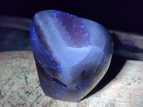 Polished and Natural Blue Lace Agate Free Forms and Standing Display Pieces x 4 From Nsanje, Malawi - Toprock Gemstones and Minerals 