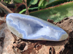 Polished and Natural Blue Lace Agate Free Forms and Standing Display Pieces x 4 From Nsanje, Malawi - Toprock Gemstones and Minerals 