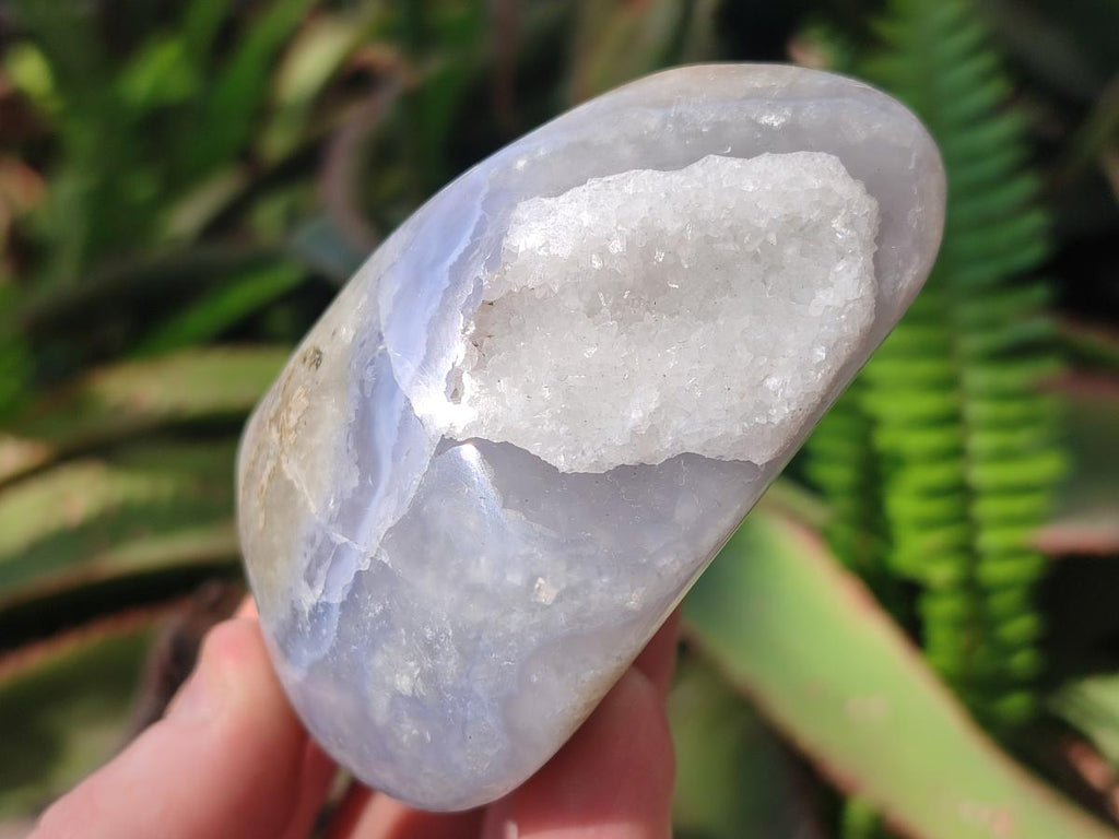 Polished and Natural Blue Lace Agate Free Forms and Standing Display Pieces x 4 From Nsanje, Malawi - Toprock Gemstones and Minerals 