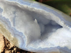 Polished and Natural Blue Lace Agate Free Forms and Standing Display Pieces x 4 From Nsanje, Malawi - Toprock Gemstones and Minerals 