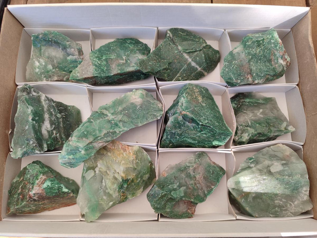 Natural Swazi Jade Cobbed Specimens x 12 From Swaziland - Toprock Gemstones and Minerals 